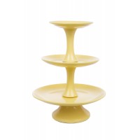 Suporte porcelana amarelo 3 andares